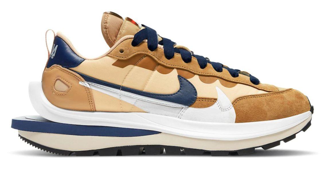 sacai x vaporwaffle tan navy