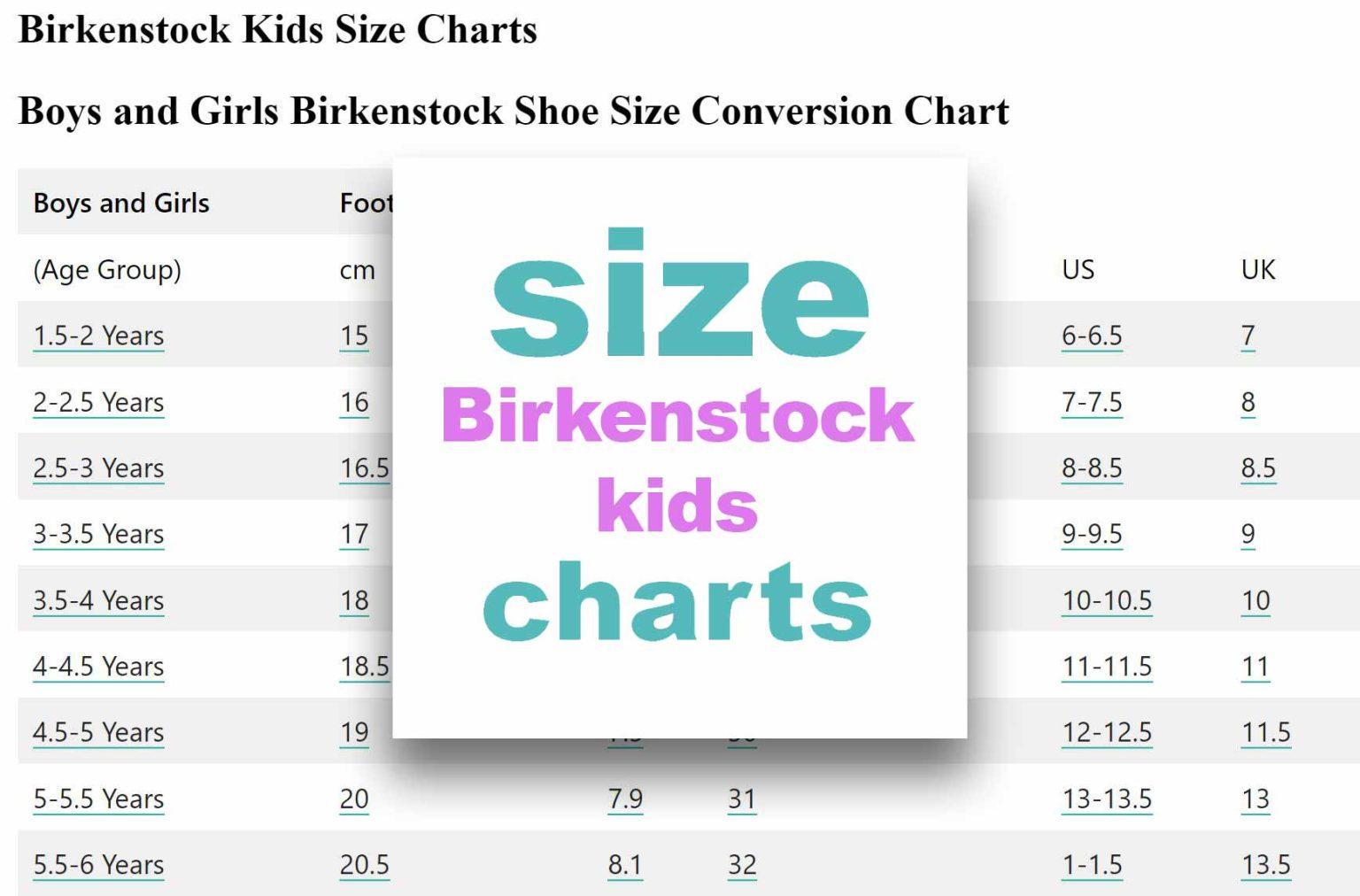 A Guide To Birkenstock Kids Size Charts Newborn, infants & teens