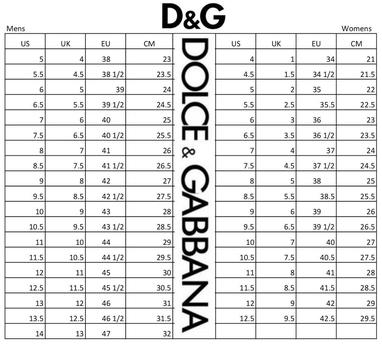 Dolce & Gabbana Shoes Size Chart and Fitting 2023