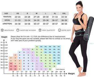 Yoga Clothes size for men and women (with easy to read size charts)