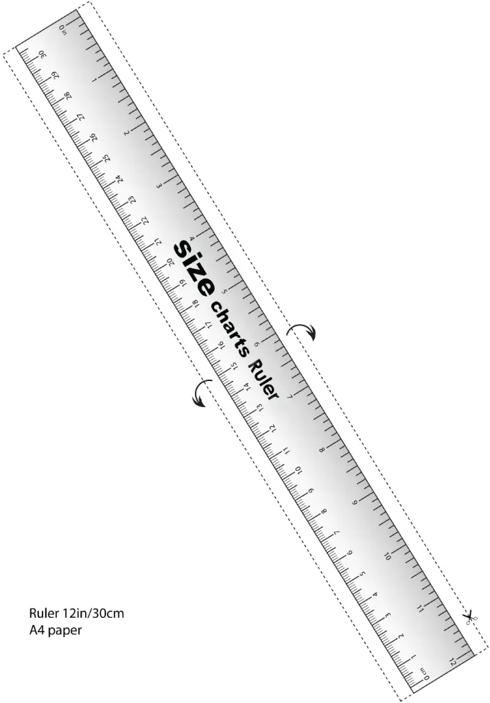 printable ruler in inches by size-charts. Downloard for free