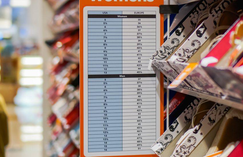 Reebok Size Conversion Charts - Size 