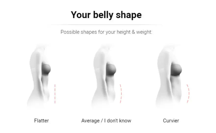 Belly Shape Shein women's Size fit guide 