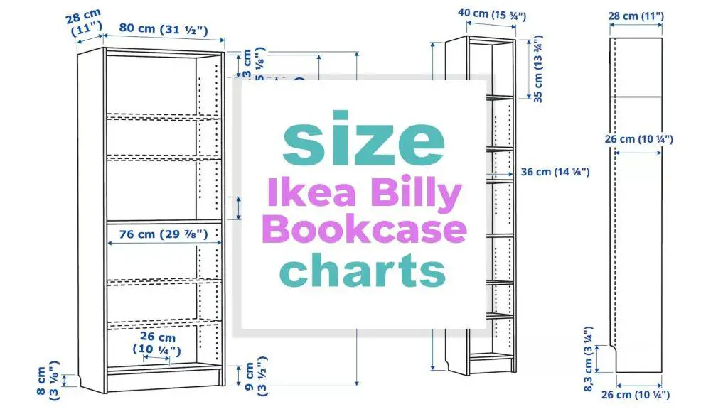Ikea Billy Size Guide and Measurements size-charts.com