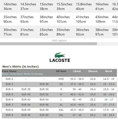 Lacoste Size for adults & kids: What's my Lacoste size?