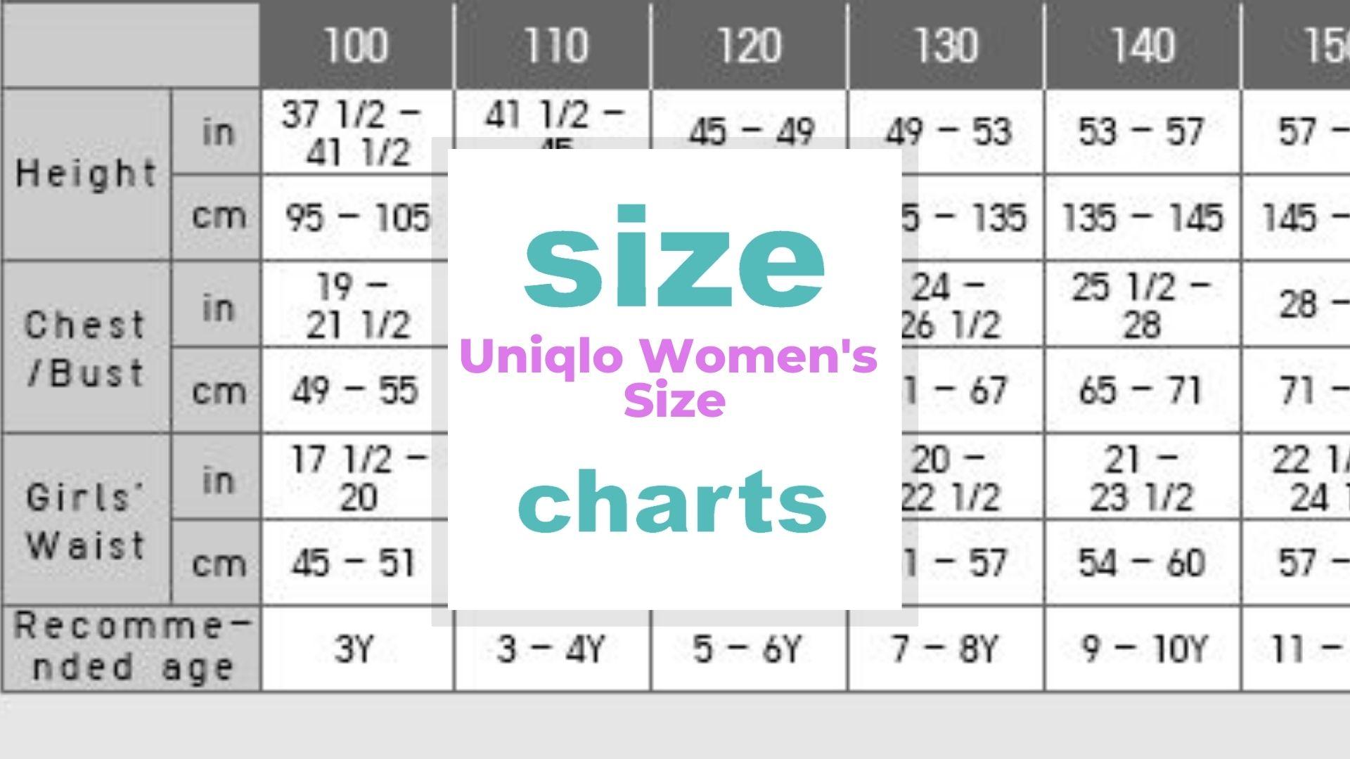 Uniqlo Women's Size Charts - Size-Charts.com
