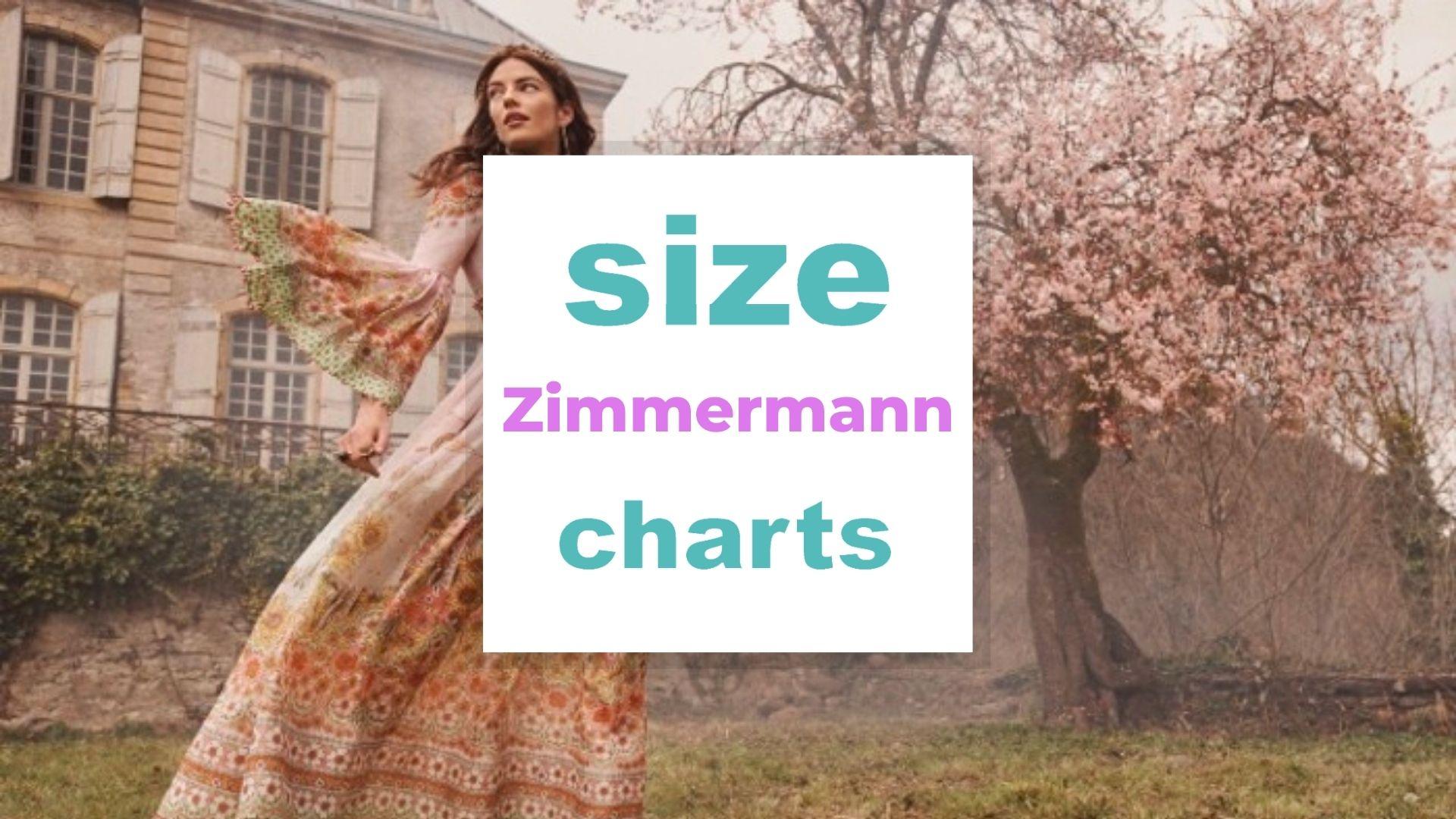 Zimmermann Size Charts for Women and Kids When size