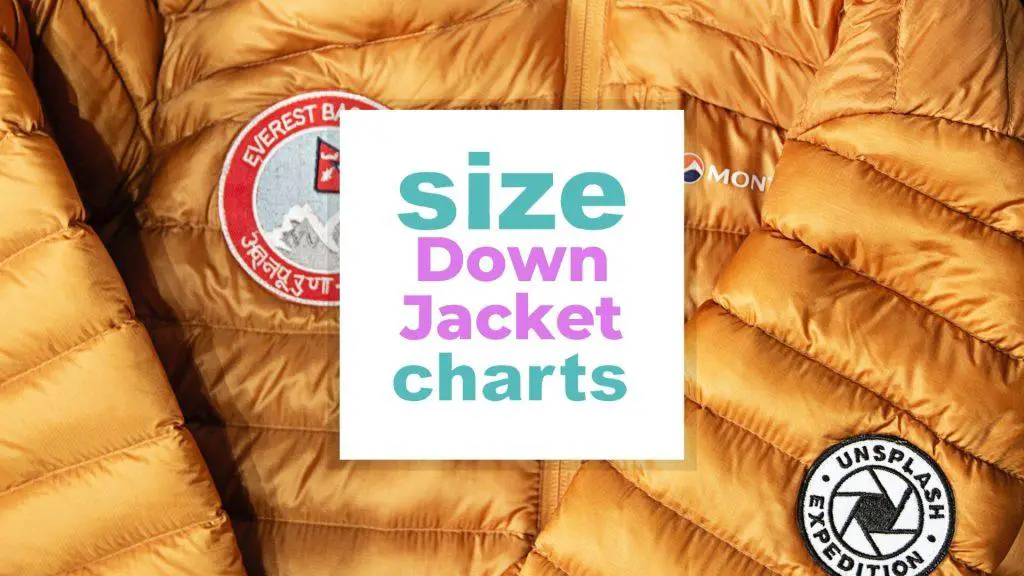 Down Jacket Size for Men size-charts.com