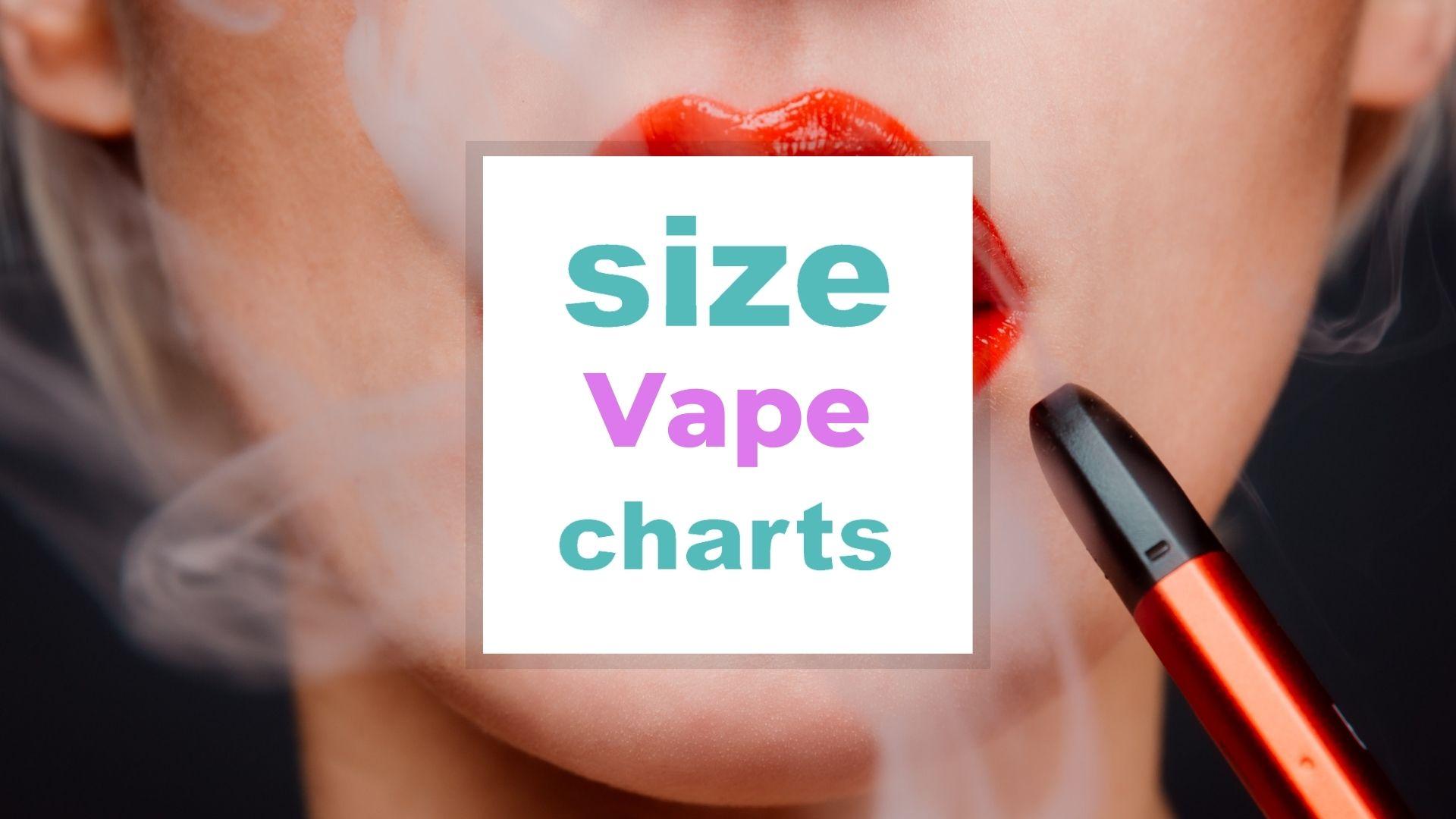 Vape Size Chart by Brand and Type of Electronic Cigarette SizeCharts